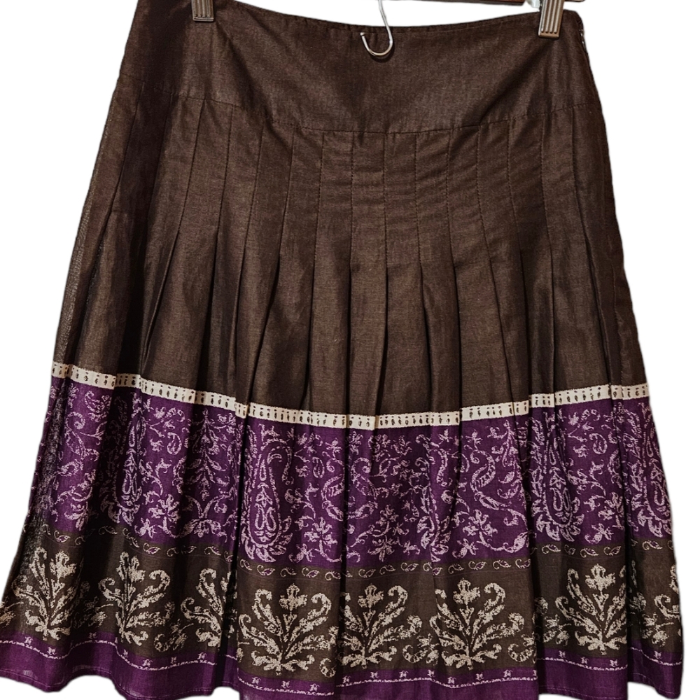 Apostrophe Fairy,Gypsy, Bohemian Cottagecore Cotton Midi Skirt With Pleats. 2